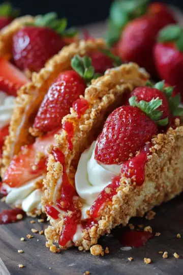 Strawberry Crunch Cheesecake Tacos