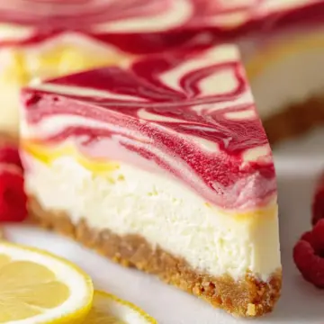 Lemon Raspberry Swirl Cheesecake