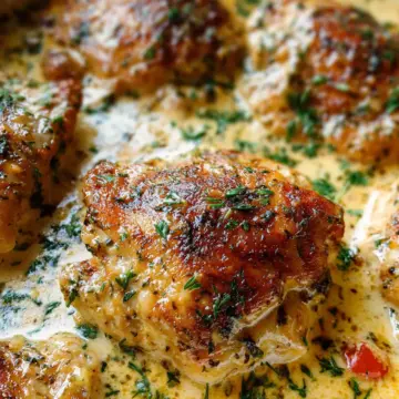 Creamy Oven Baked Chicken Thighs