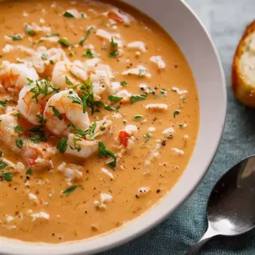 Creamy Shrimp and Crab Seafood Bisque Recipe