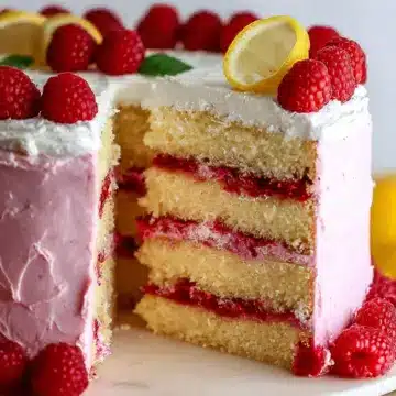 Lemon Raspberry Layer Cake