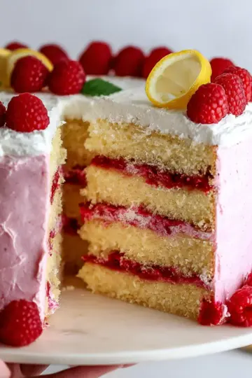 Lemon Raspberry Layer Cake