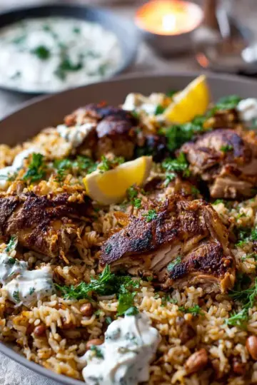 One Skillet Baked Chicken Shawarma and Rice