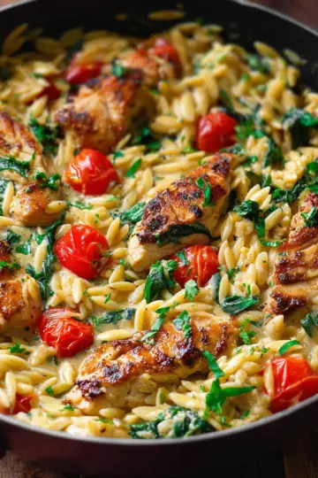 30-Minute, One-Pan Creamy Chicken Orzo