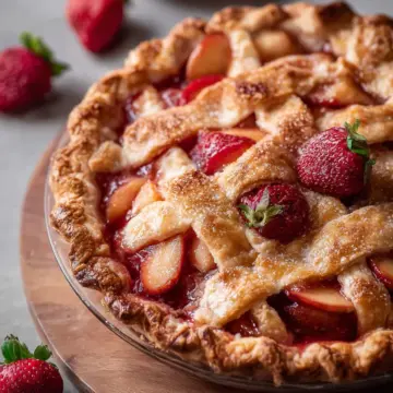 Brown Butter Strawberry Peach Pie