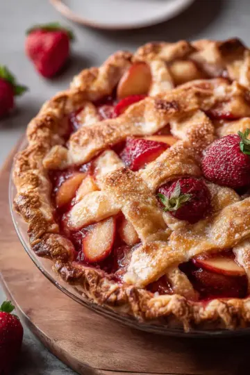 Brown Butter Strawberry Peach Pie