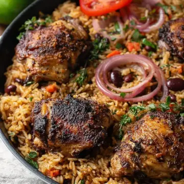 One Pot Caribbean Jerk Chicken & Rice