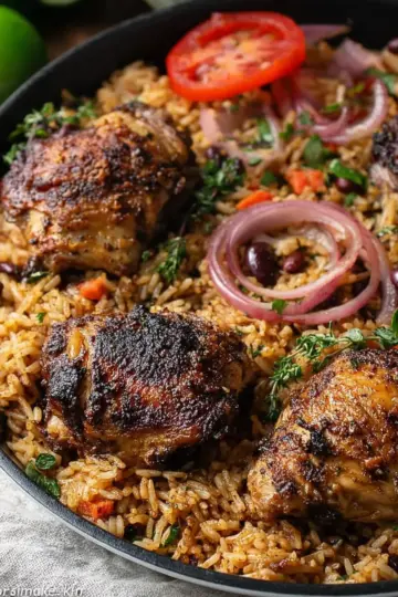 One Pot Caribbean Jerk Chicken & Rice