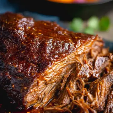 Caramelized Pulled Beef Brisket in a Rich Spicy Sauce