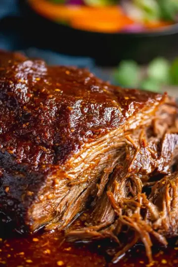 Caramelized Pulled Beef Brisket in a Rich Spicy Sauce