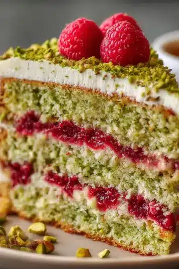 Easy Pistachio Raspberry Dream Cake