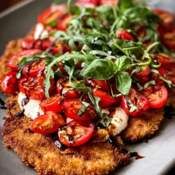 Chicken Milanese with Tomato and Mozzarella