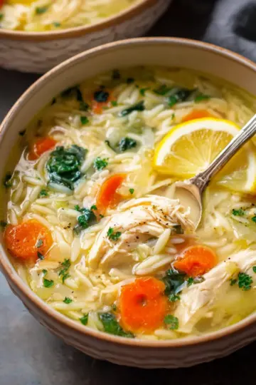 Lemon Chicken Orzo Soup