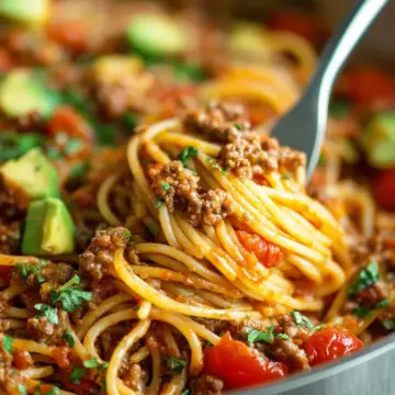 One Pot Taco Spaghetti