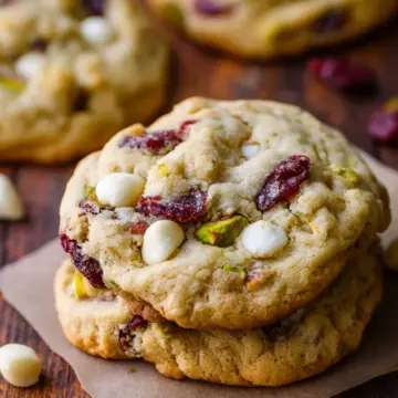 White Chocolate Cranberry Pistachio Cookies