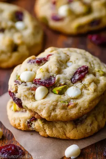White Chocolate Cranberry Pistachio Cookies