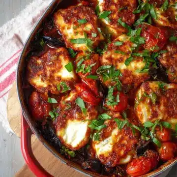 Mediterranean Tomato and Halloumi Bake