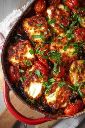 Mediterranean Tomato and Halloumi Bake