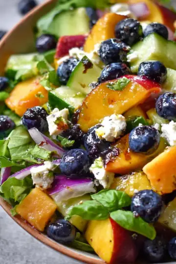 Blueberry Peach Feta Salad
