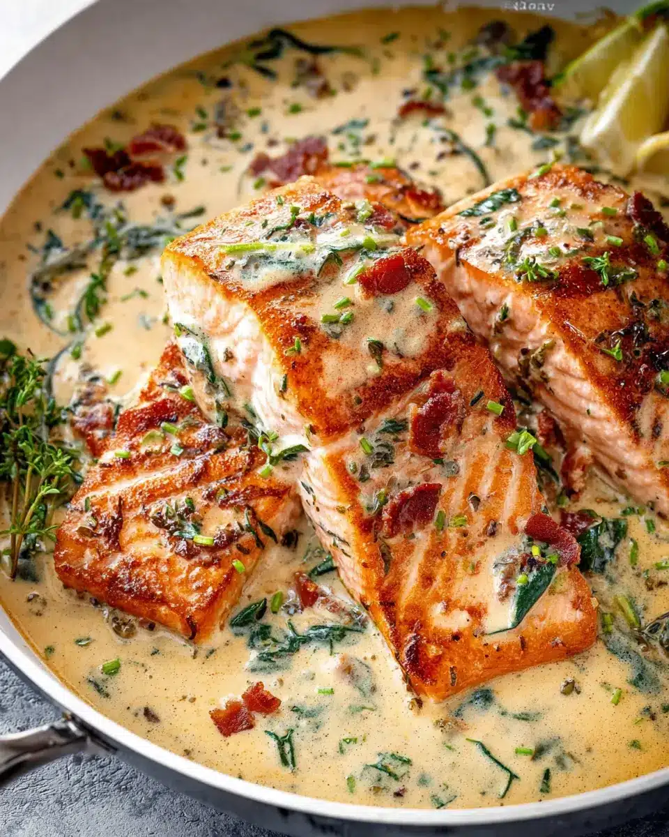 creamy garlic butter tuscan salmon