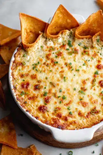 Crab Rangoon Dip with Crispy Wonton Chips