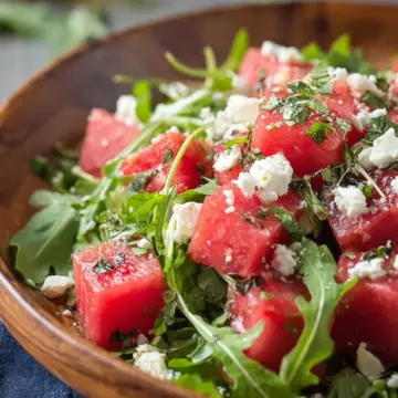 Arugula Watermelon Feta Salad with Your Favorite Fresh Herbs