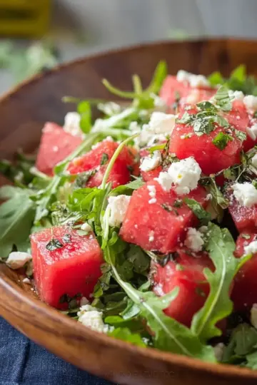 Arugula Watermelon Feta Salad with Your Favorite Fresh Herbs