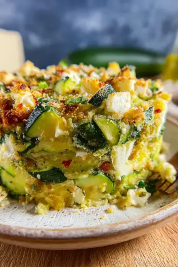 Baked Zucchini, Spinach, and Feta Casserole