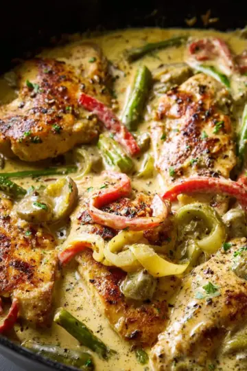 One-Pan Creamy Pepperoncini Chicken