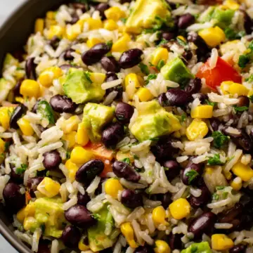 Black Bean Corn Avocado Salad with Rice