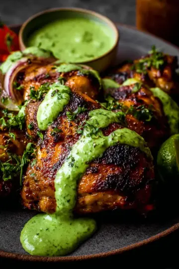Peruvian Chicken with Green Sauce