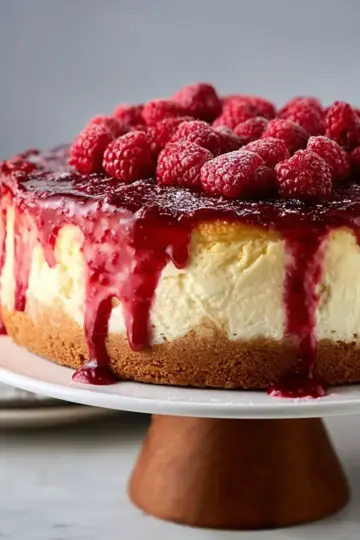 Boozy Raspberry Lemon Souffle Cheesecake