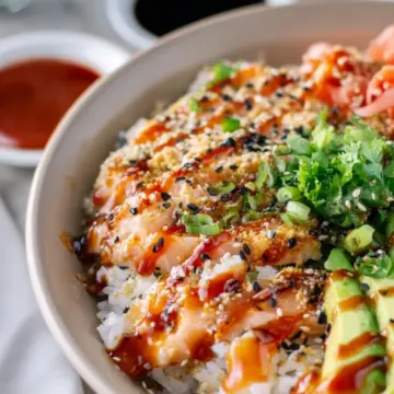 Crunch Roll Sushi Bowl with Easy Eel Sauce
