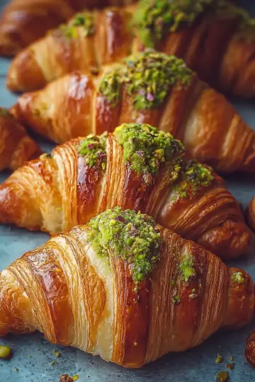 Golden Pistachio Croissants