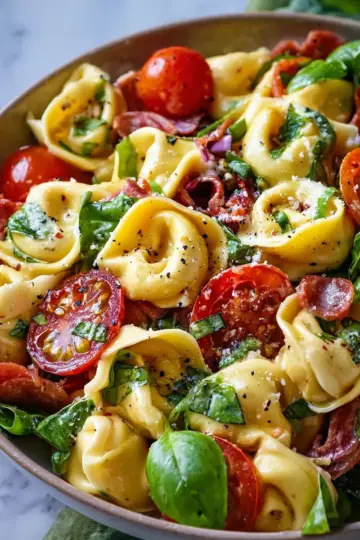 Vibrant Tuscan Tortellini Salad
