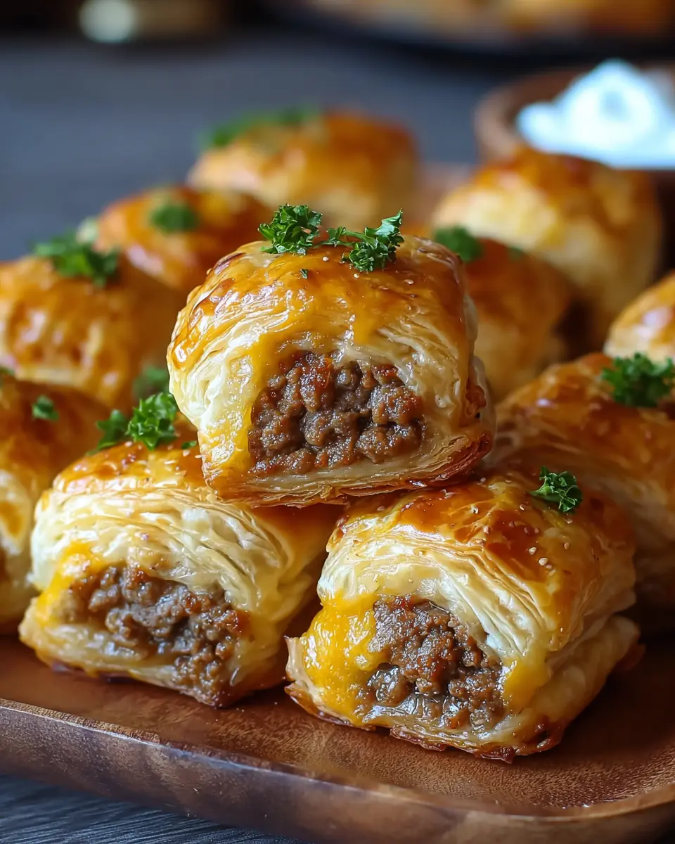 Cheeseburger Puff Pastry Bites
