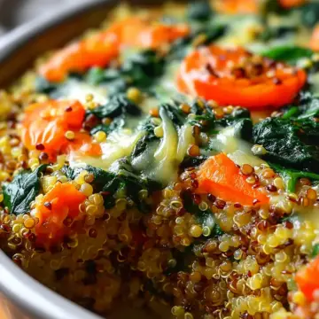 Quinoa Lentil Spinach Bake