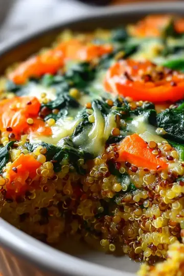 Quinoa Lentil Spinach Bake
