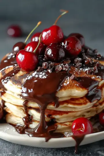 Delicious Chocolate Cherry Pancakes