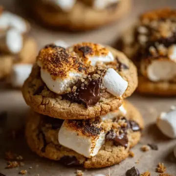 Sourdough S’mores Cookies with Marshmallows and Brown Butter