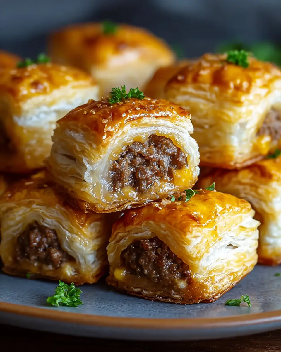Cheeseburger Puff Pastry Bites