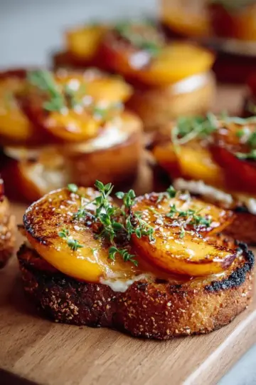 Miso Butter Roasted Peach Crostini Recipe