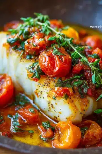 Pan-Seared Cod with Tomato Basil Sauce