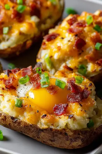 Twice Baked Loaded Breakfast Potatoes