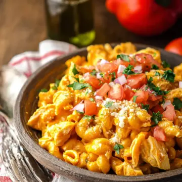 Crockpot Cheesy Chicken Enchilada Pasta
