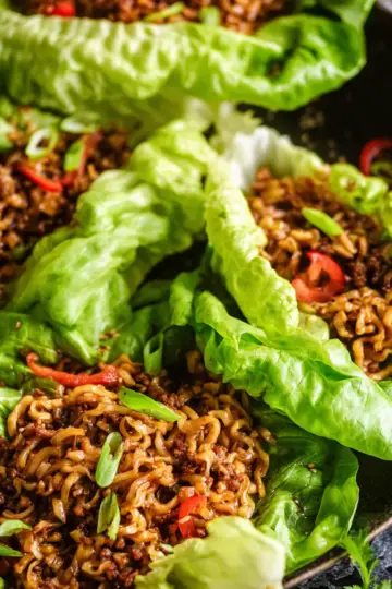 Teriyaki Ramen Lettuce Wraps
