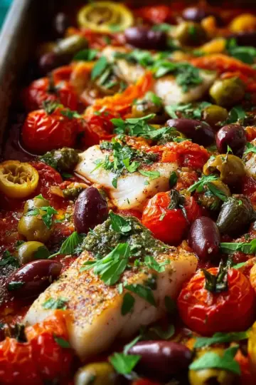 Puttanesca Fish Tray Bake
