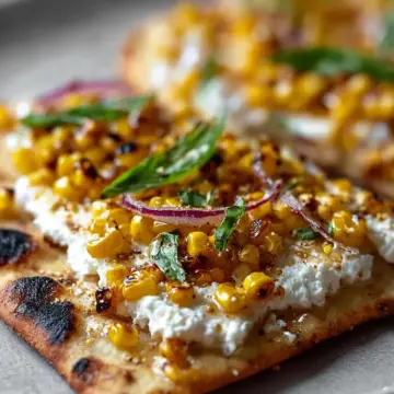 Whipped Ricotta Flatbread with Charred Corn