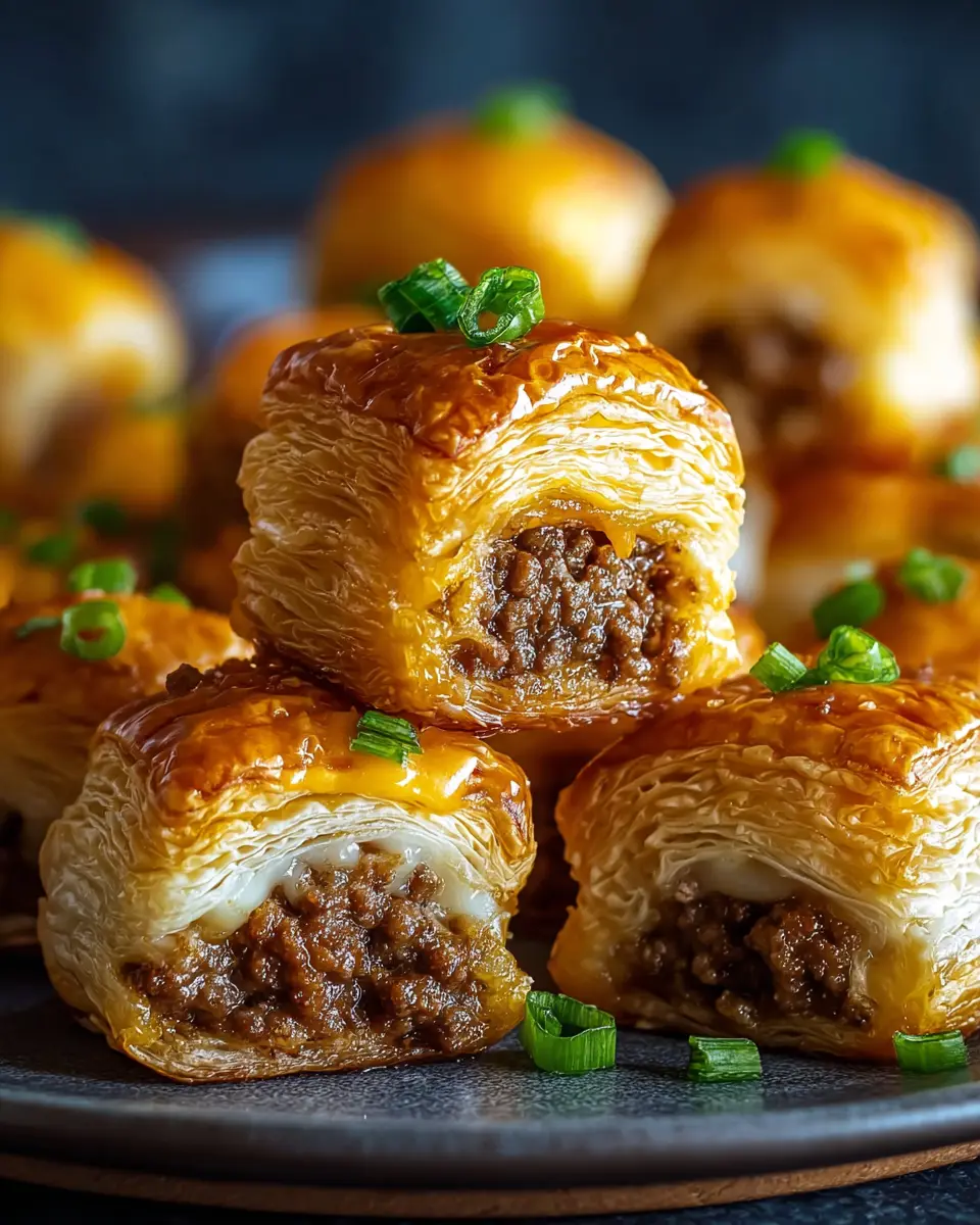 Cheeseburger Puff Pastry Bites