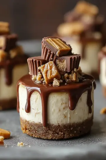 Mini Peanut Butter Cup Cheesecakes